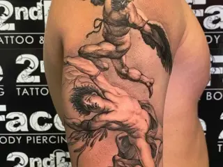 #art #bodyart #famouspainting #painting #tattoo #tattooideas #tattooinspiration #tattooed #tattoomen #realistictattoo #tattoos #artistoninstagram #artist #tattooartist #tattooart #art #bodyart #inked #best #bestfri