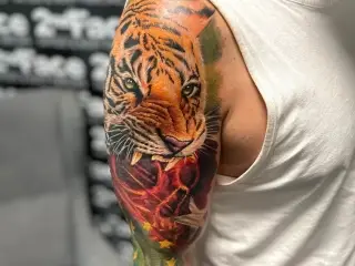 #colortattoo #tigertattoo #tigertattoos #besttattoos #tattooed #tattooedgirls #tattooedmen #tattoo #blackandgreytattoo #realistictattoo #tattoos #artistsoninstagram #artist #tattooartist #art #bodyart #inked #best