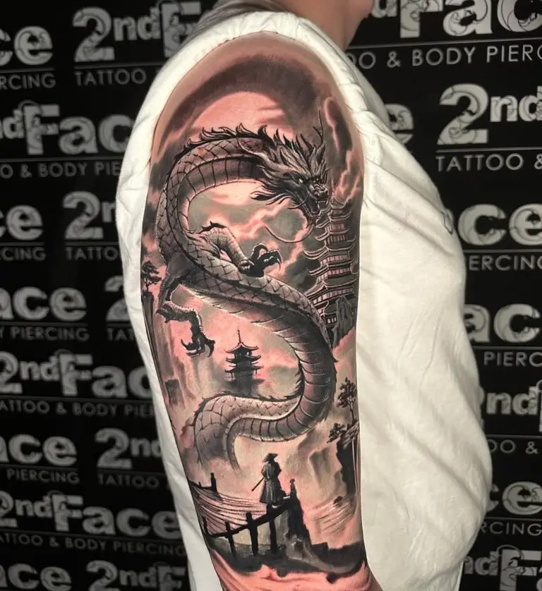 Tatuaj Dragon Japonez lucrat în detaliu