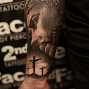 #jesus #jesustattoo #cross #crosstattoo #tattooed #tattooedgirls #tattooedmen #tattoo #blackandgreytattoo #realistictattoo #tattoos #artistsoninstagram #artist #tattooartist #art #bodyart #inked #best #bestfriends
