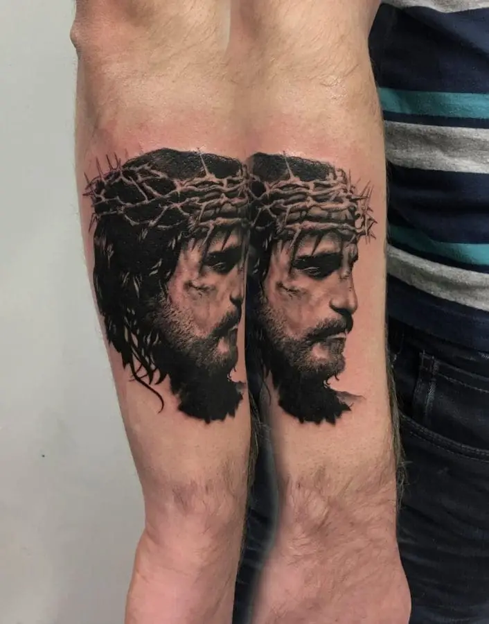 Jesus Black Grey Tattoo 1 – 2nd Face Tattoo București