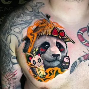 #panda #pandatattoo #bear #beartattoo #colortattoo #tattooedmen #tattoo #blackandgreytattoo  #realistictattoo #tattoos #artistsoninstagram #artist #tattooartist #art #bodyart #inked #best #bestfriends #insta #insta
