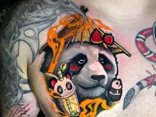 #panda #pandatattoo #bear #beartattoo #colortattoo #tattooedmen #tattoo #blackandgreytattoo  #realistictattoo #tattoos #artistsoninstagram #artist #tattooartist #art #bodyart #inked #best #bestfriends #insta #insta