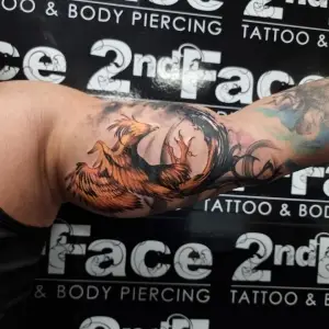 #phoenix #phoenixtattoo #colortattoo #bird #tattoos #tattooed #tattooedmen #tattoo #blackandgreytattoo #realistictattoo #tats #artistsoninstagram #artist #tattooartist #art #bodyart #inked #bestfriends #insta #inst