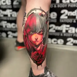 Tatuaj femeie color picior