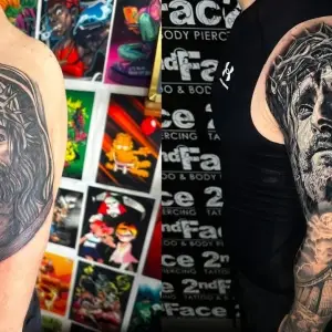 Acoperire tatuaj vechi Iisus