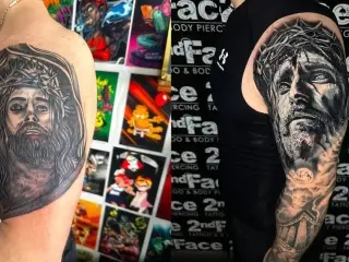 Acoperire tatuaj vechi Iisus