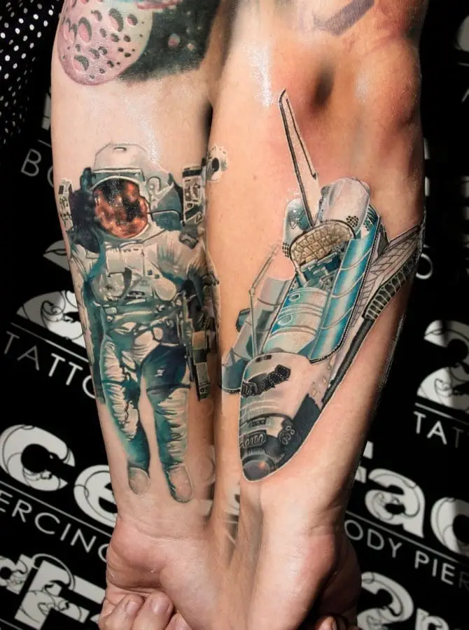 Astronaut Color Tatuaj 1 – 2nd Face Tattoo București
