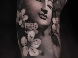 full sleeve tattoo budha