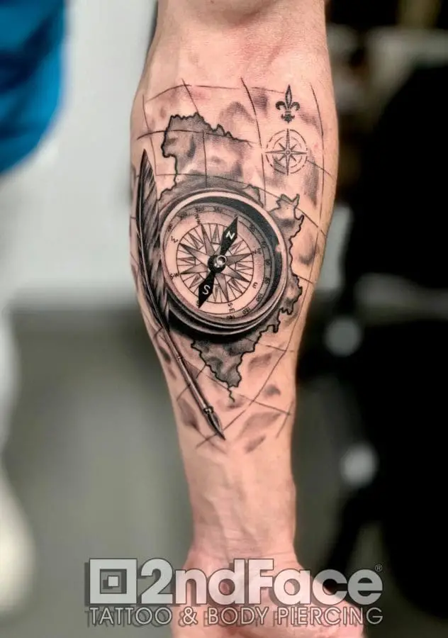 Harta Compas Calatorie Tatuaj 1 – 2nd Face Tattoo București
