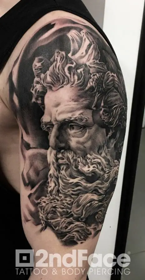 Poseidon Sea Tattoo 1 – 2nd Face Tattoo București