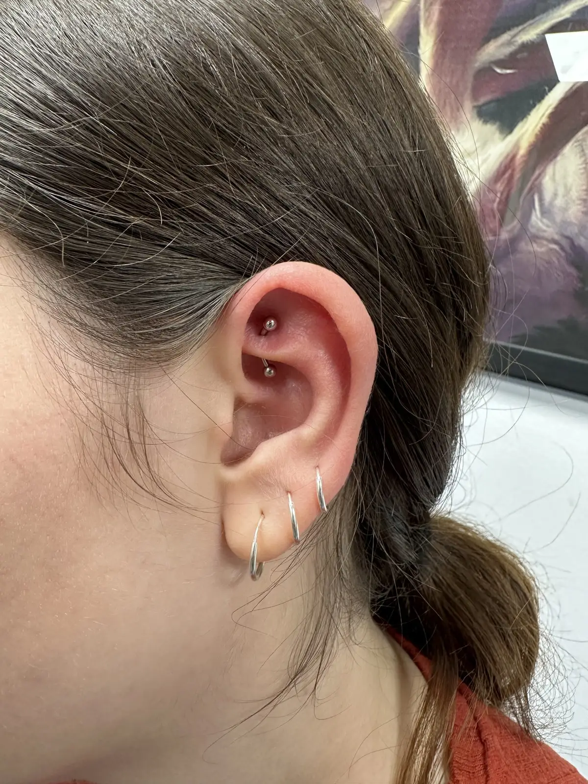 Piercing Rook realizat la 2nd Face Tattoo & Body Piercing București