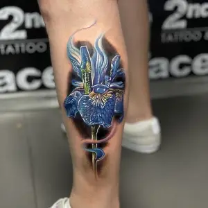 Tatuaj Barbat Picior Color