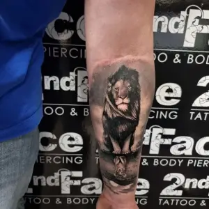 Tatuaj Antebrat Leu Mic Si Mare